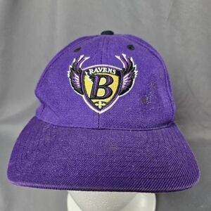 Vintage Baltimore Ravens Logo Athletic NFL Snapback Hat Cap Purple